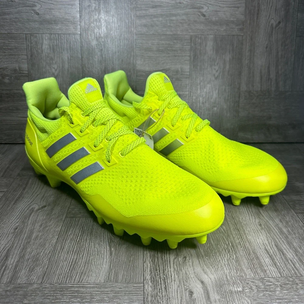 Adidas Ultraboost Cleats Mens 14 Solar Yellow Silver Primeknit NEW JP7413